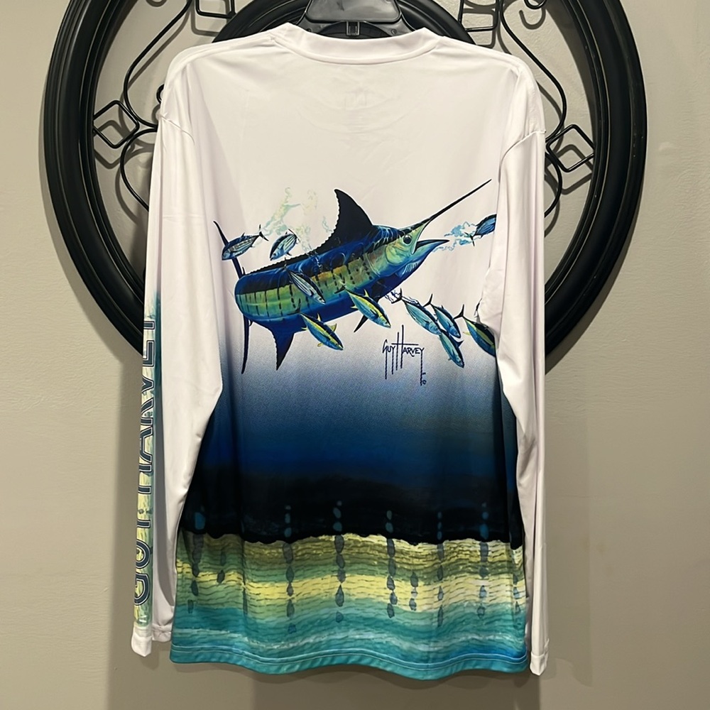 Guy Harvey NWT Men’s Marlin UPF Sun Performance long sleeve shirt size large - Picture 9 of 12